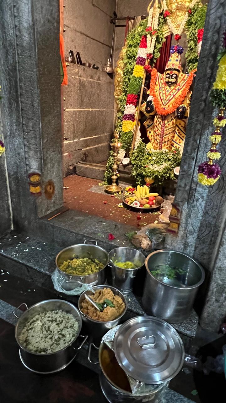 Temple offering and meal preparation